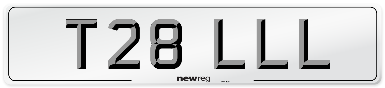 T28 LLL Number Plate from New Reg